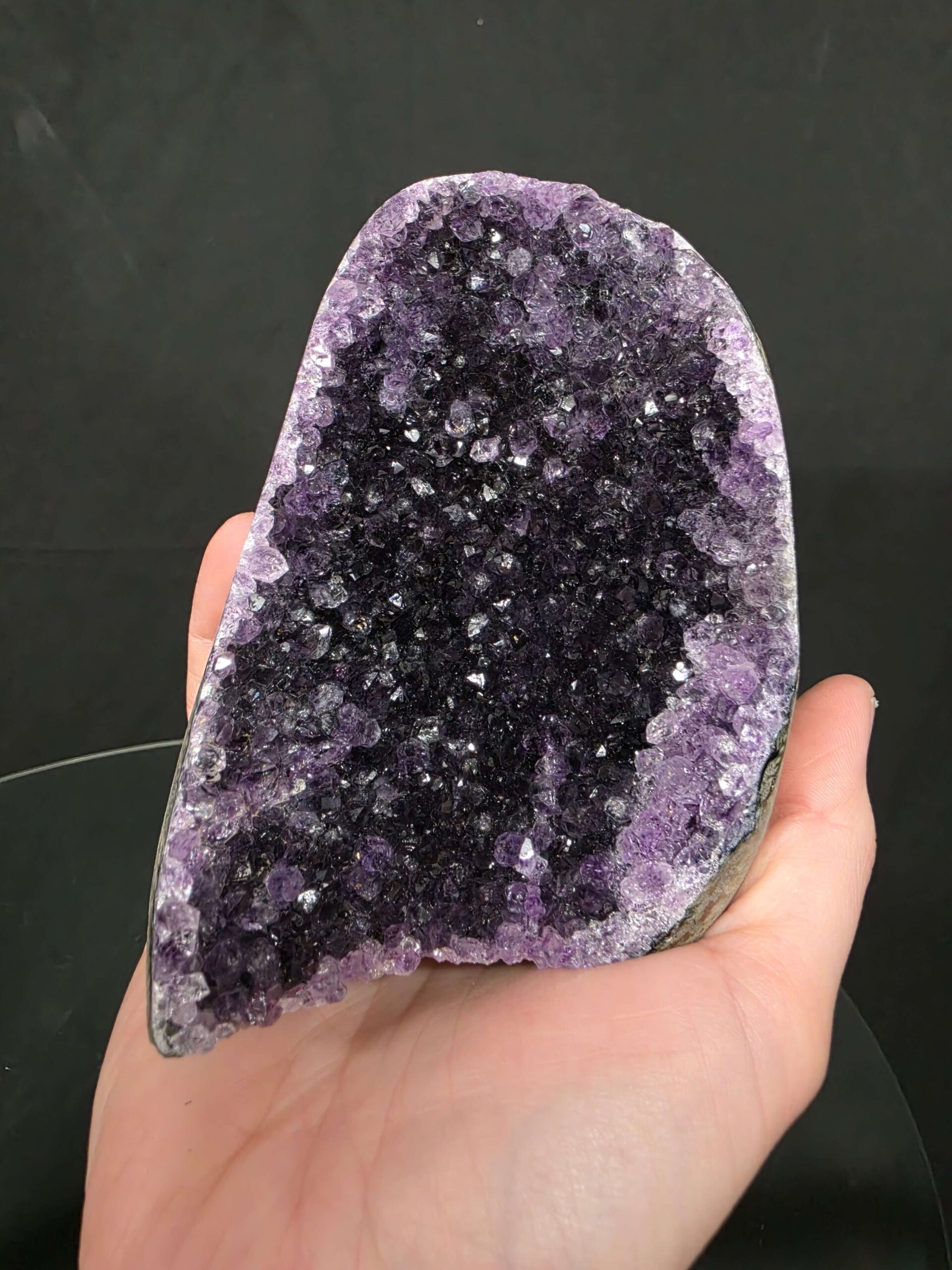 Premium High Grade Amethyst Druzy 384 Mini Geode Cluster Piece Cut Base 771g H10xW8.5xD9.5cm - Image 9