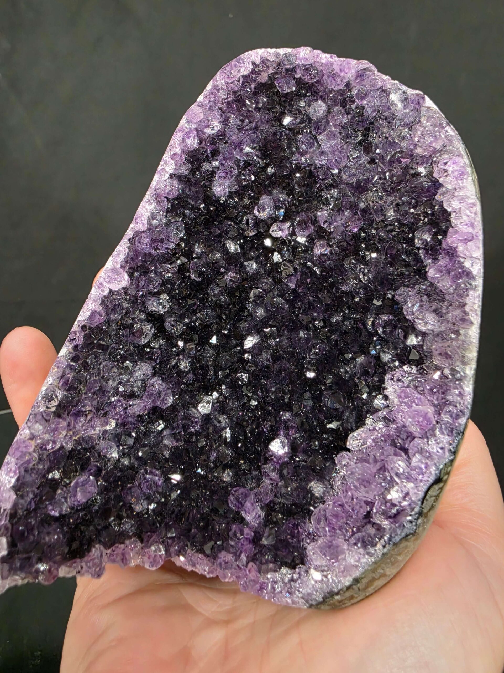Premium High Grade Amethyst Druzy 384 Mini Geode Cluster Piece Cut Base 771g H10xW8.5xD9.5cm - Image 10