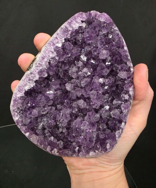 Premium High Grade Amethyst Druzy 385 Mini Geode Cluster Piece Cut Base 713g H13xW10xD4cm - Image 8