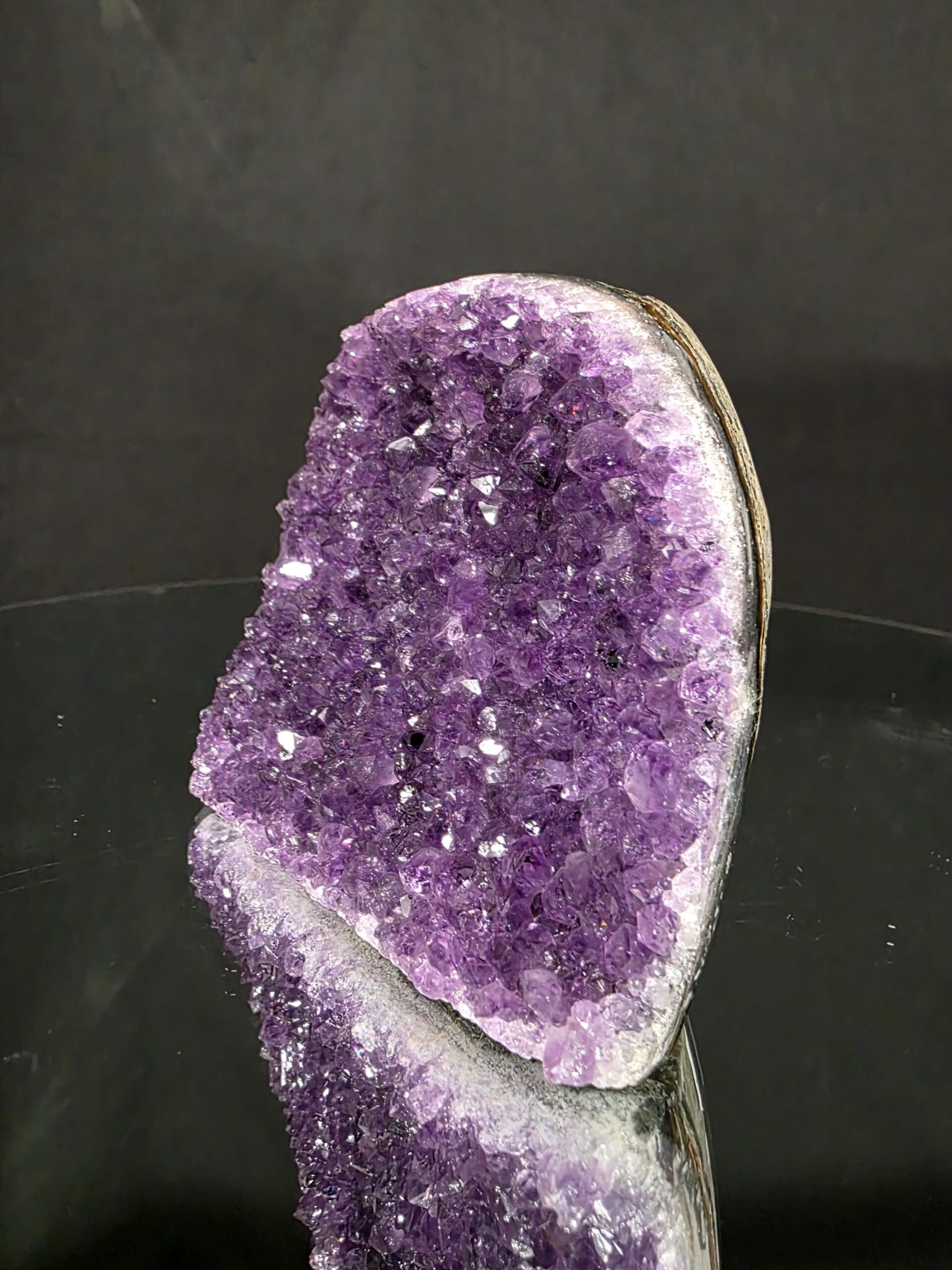 Premium High Grade Amethyst Druzy 386 Mini Geode Cluster Piece Cut Base 654g H9xW10xD7cm - Image 3