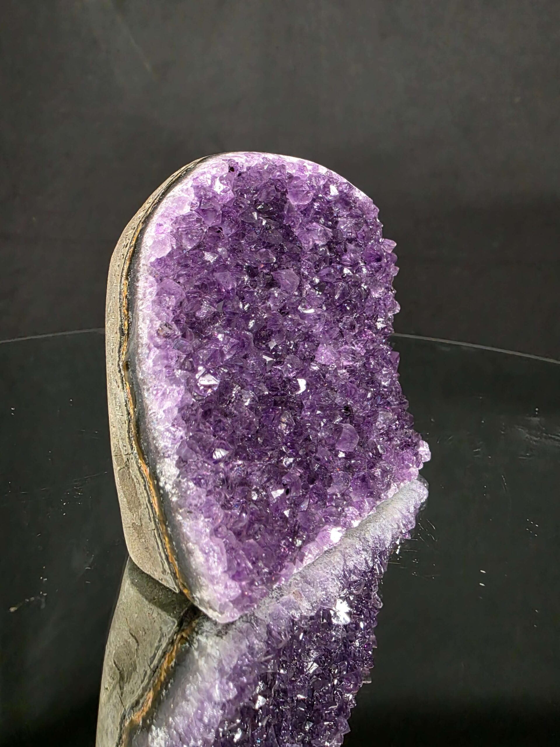 Premium High Grade Amethyst Druzy 386 Mini Geode Cluster Piece Cut Base 654g H9xW10xD7cm - Image 4