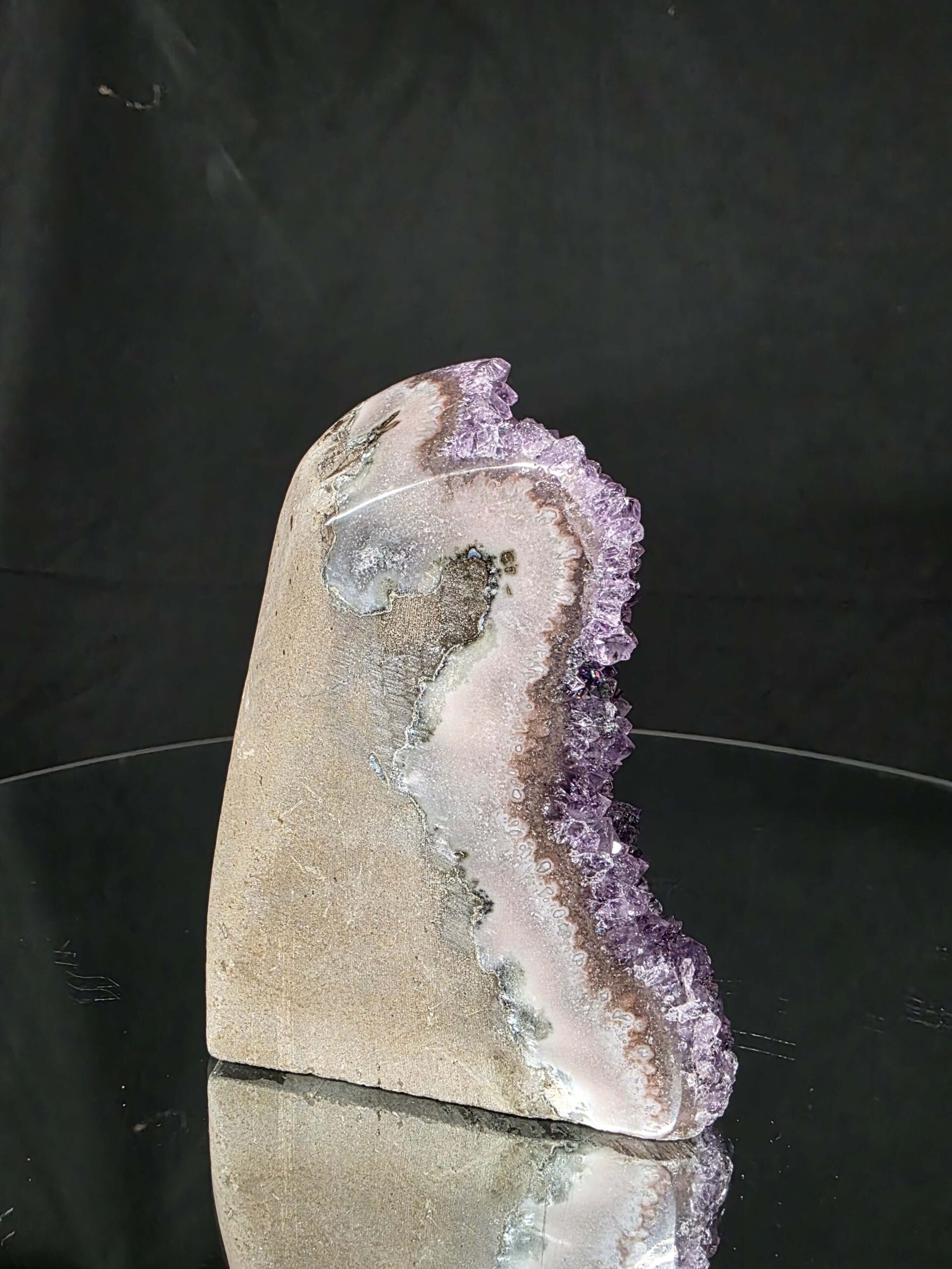 Premium High Grade Amethyst Druzy 387 Mini Geode Cluster Piece Cut Base 657g H11xW7xD9cm - Image 3