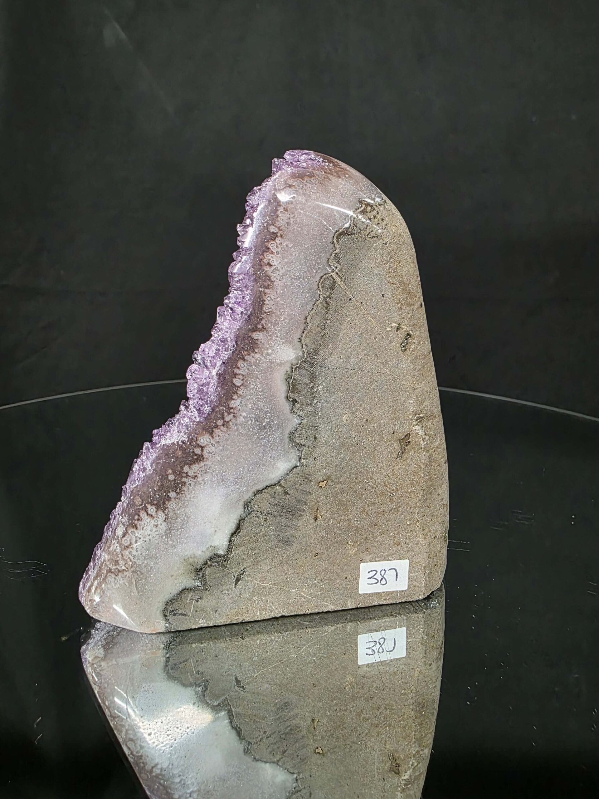 Premium High Grade Amethyst Druzy 387 Mini Geode Cluster Piece Cut Base 657g H11xW7xD9cm - Image 5