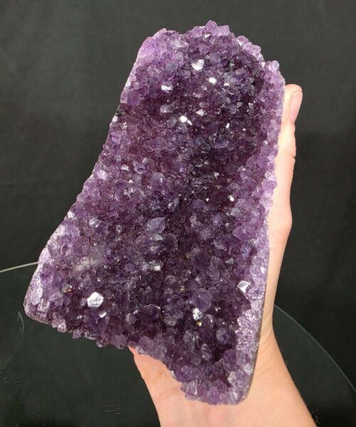 Premium High Grade Amethyst Druzy 387 Mini Geode Cluster Piece Cut Base 657g H11xW7xD9cm - Image 8