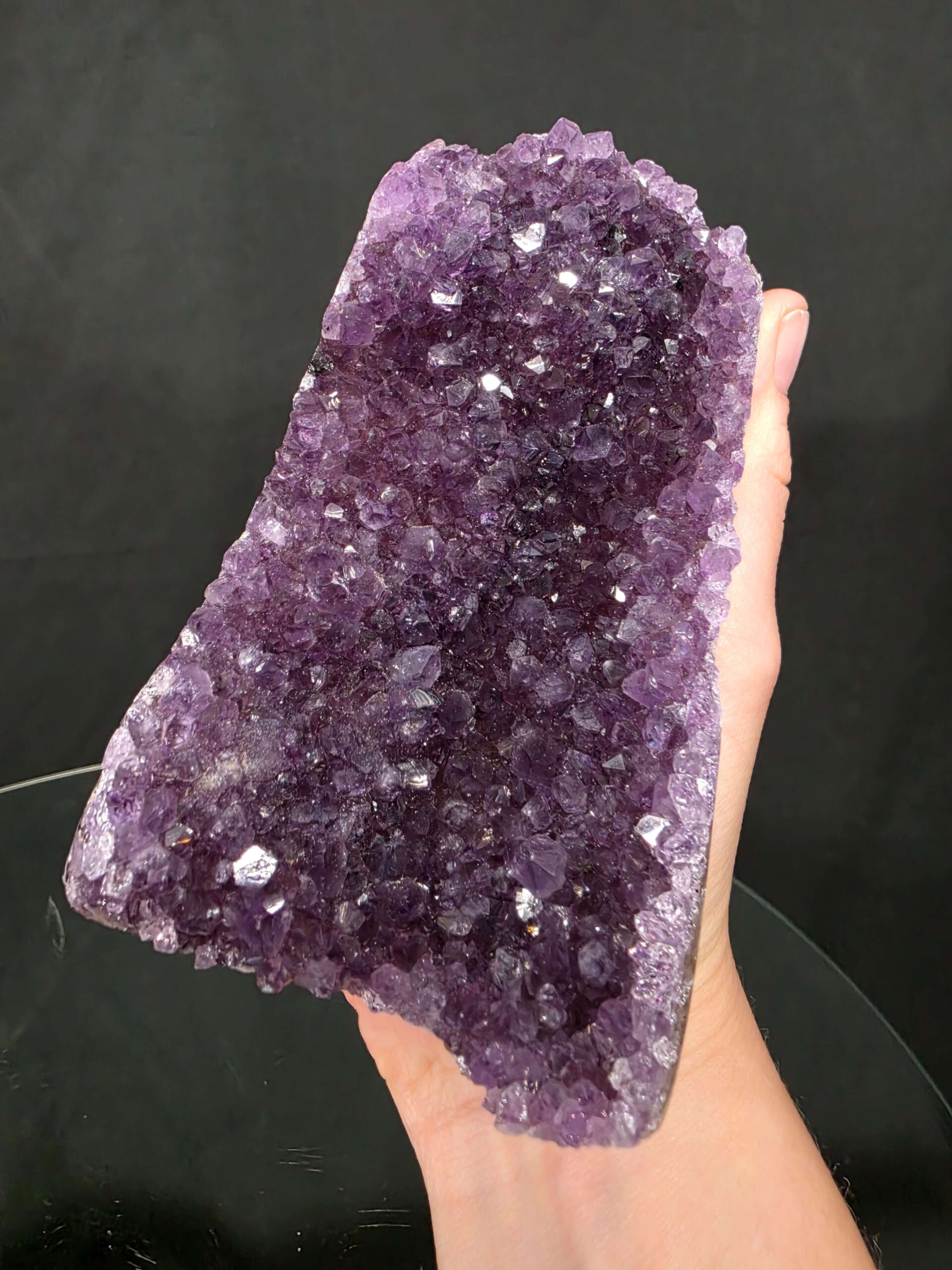 Premium High Grade Amethyst Druzy 387 Mini Geode Cluster Piece Cut Base 657g H11xW7xD9cm - Image 8