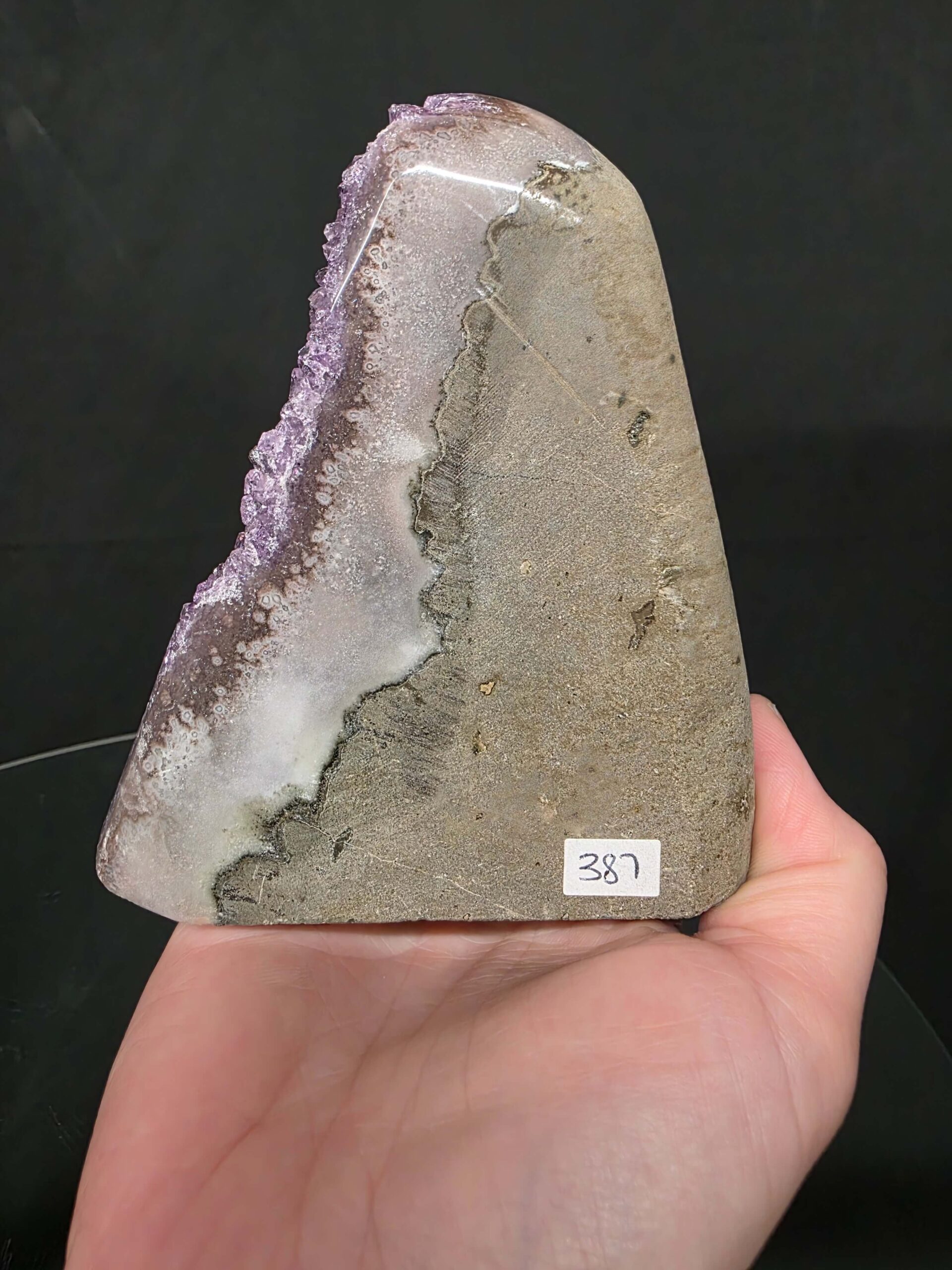 Premium High Grade Amethyst Druzy 387 Mini Geode Cluster Piece Cut Base 657g H11xW7xD9cm - Image 9