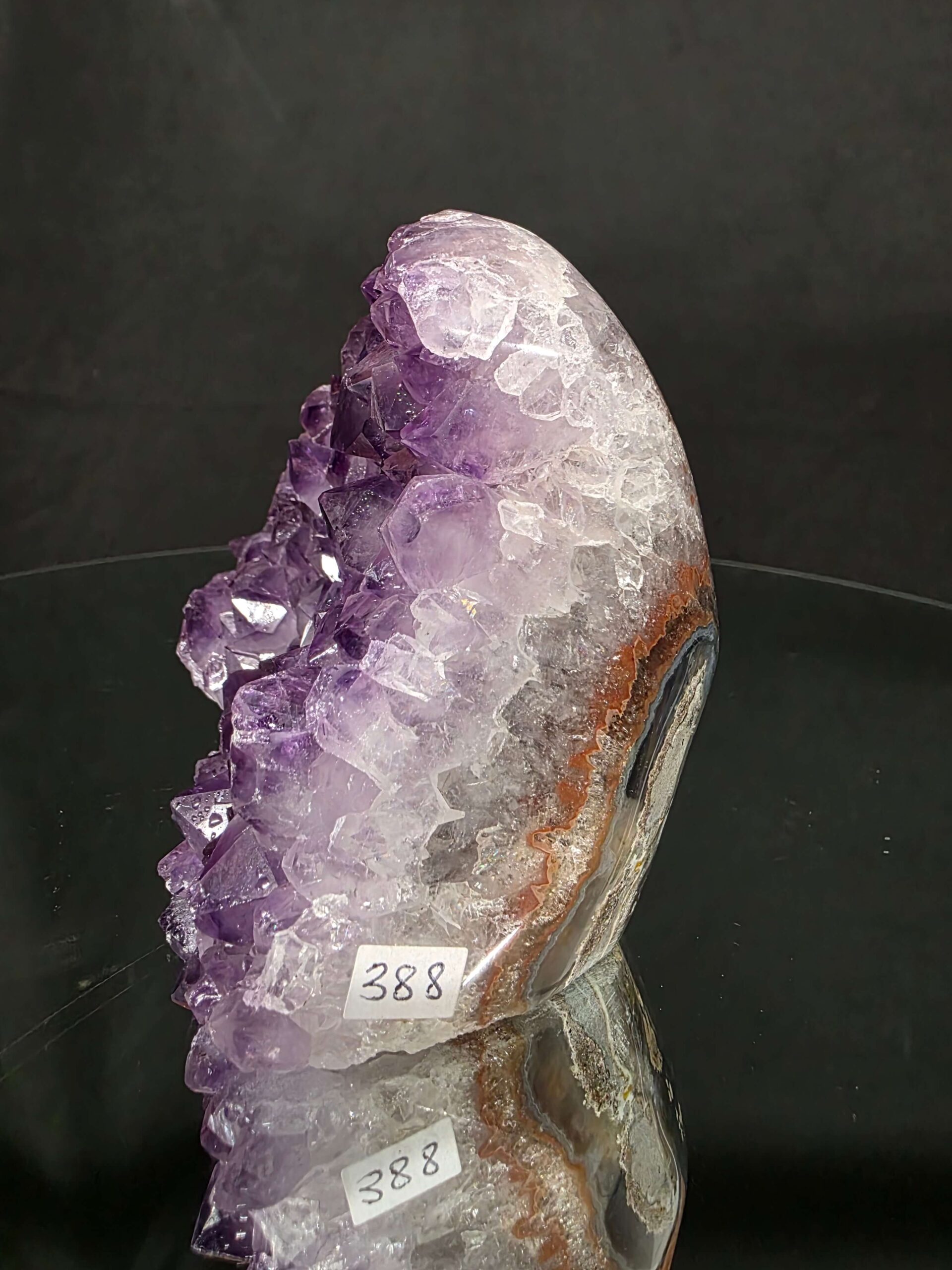 Premium High Grade Amethyst Druzy 388 Mini Geode Cluster Piece Cut Base 1.014g H9.5xW11xD8cm - Image 3