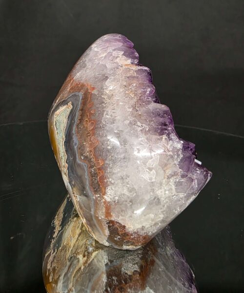 Premium High Grade Amethyst Druzy 388 Mini Geode Cluster Piece Cut Base 1.014g H9.5xW11xD8cm - Image 5