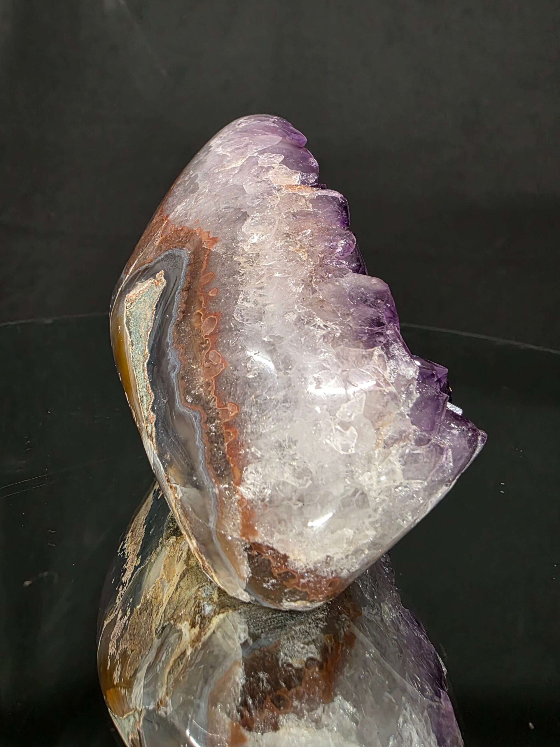 Premium High Grade Amethyst Druzy 388 Mini Geode Cluster Piece Cut Base 1.014g H9.5xW11xD8cm - Image 5