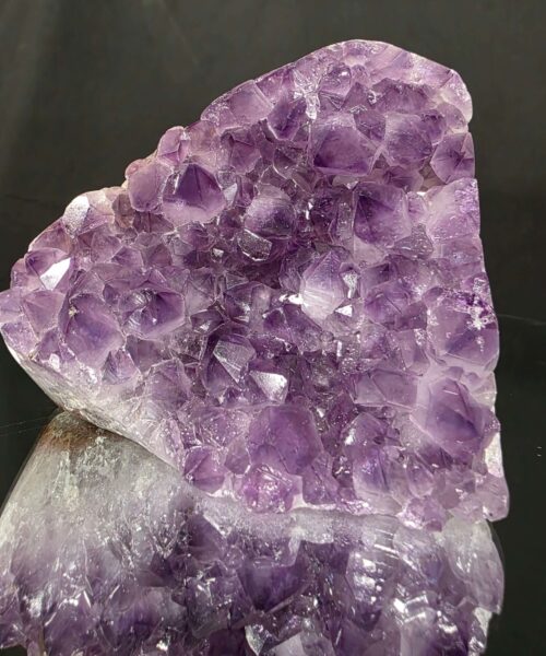 Premium High Grade Amethyst Druzy 388 Mini Geode Cluster Piece Cut Base 1.014g H9.5xW11xD8cm - Image 6