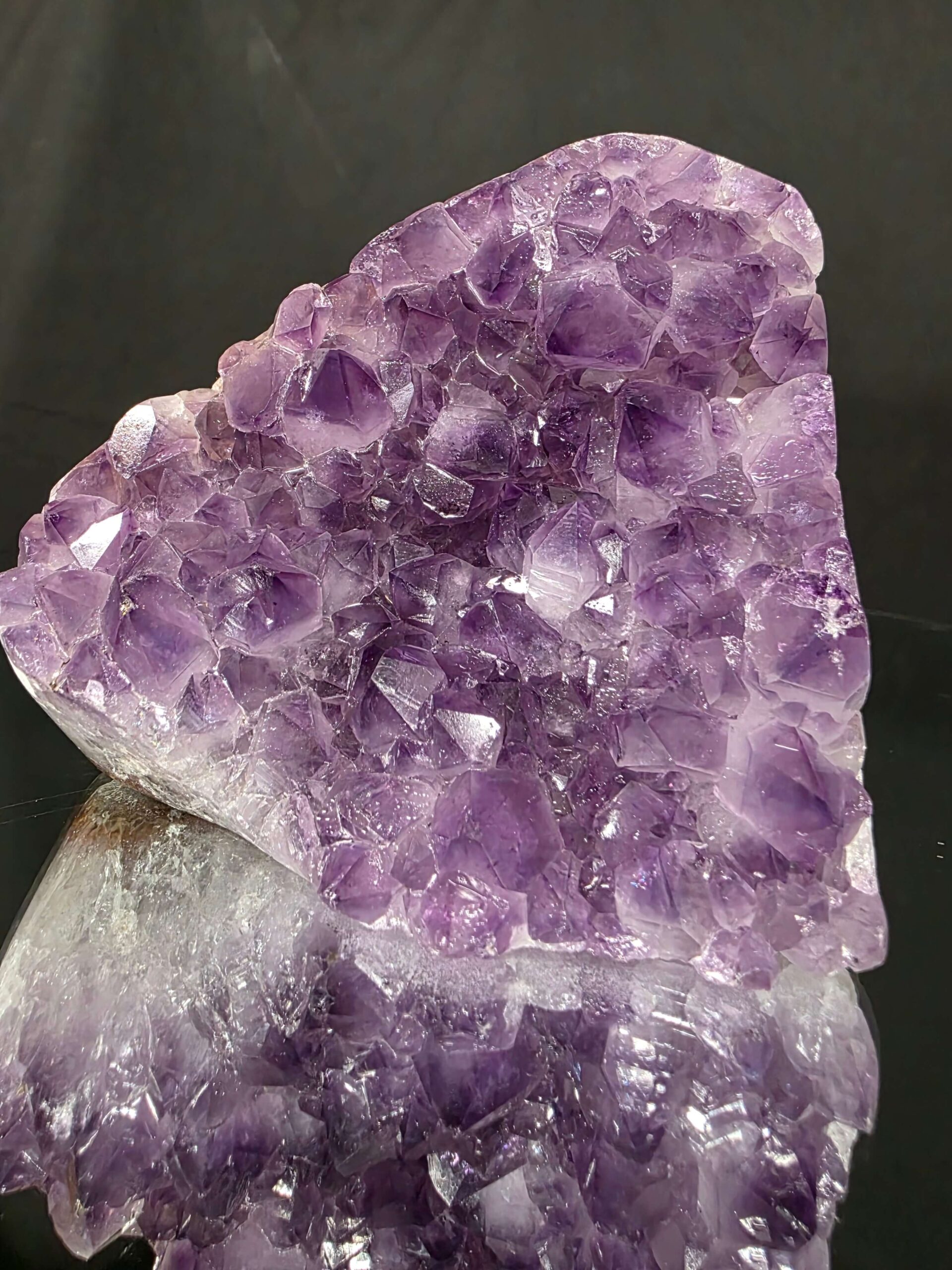 Premium High Grade Amethyst Druzy 388 Mini Geode Cluster Piece Cut Base 1.014g H9.5xW11xD8cm - Image 6