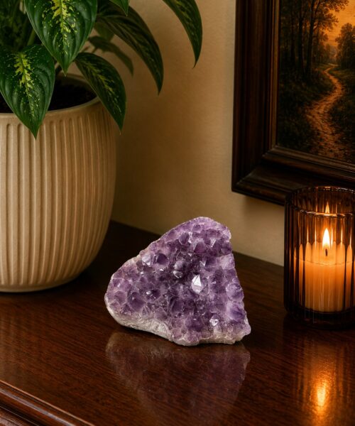 Premium High Grade Amethyst Druzy 388 Mini Geode Cluster Piece Cut Base 1.014g H9.5xW11xD8cm