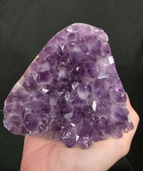 Premium High Grade Amethyst Druzy 388 Mini Geode Cluster Piece Cut Base 1.014g H9.5xW11xD8cm - Image 7