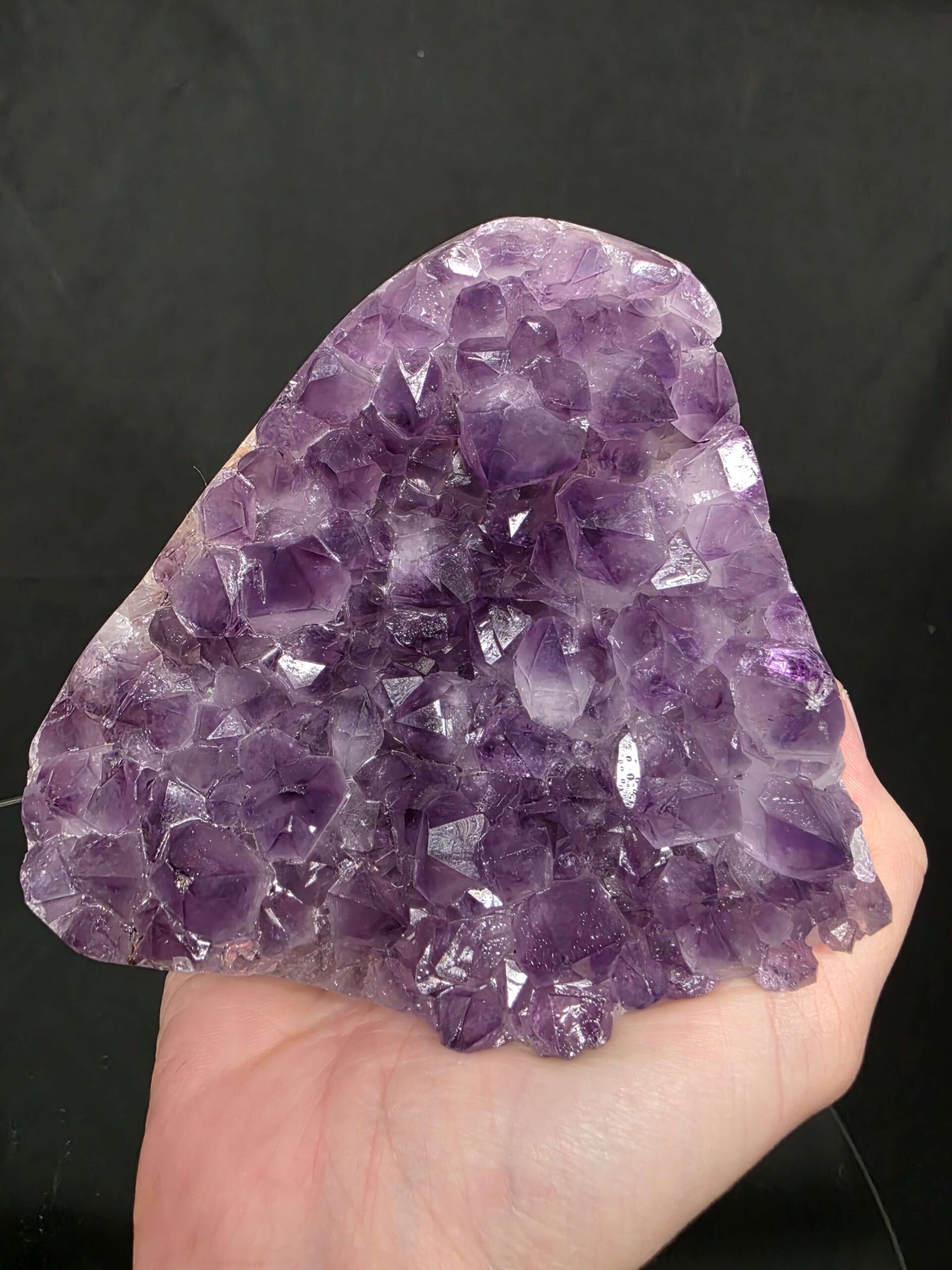 Premium High Grade Amethyst Druzy 388 Mini Geode Cluster Piece Cut Base 1.014g H9.5xW11xD8cm - Image 7