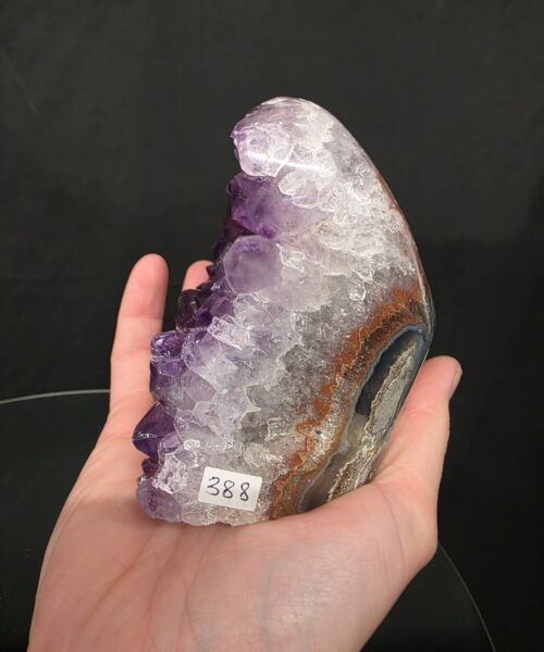 Premium High Grade Amethyst Druzy 388 Mini Geode Cluster Piece Cut Base 1.014g H9.5xW11xD8cm - Image 8