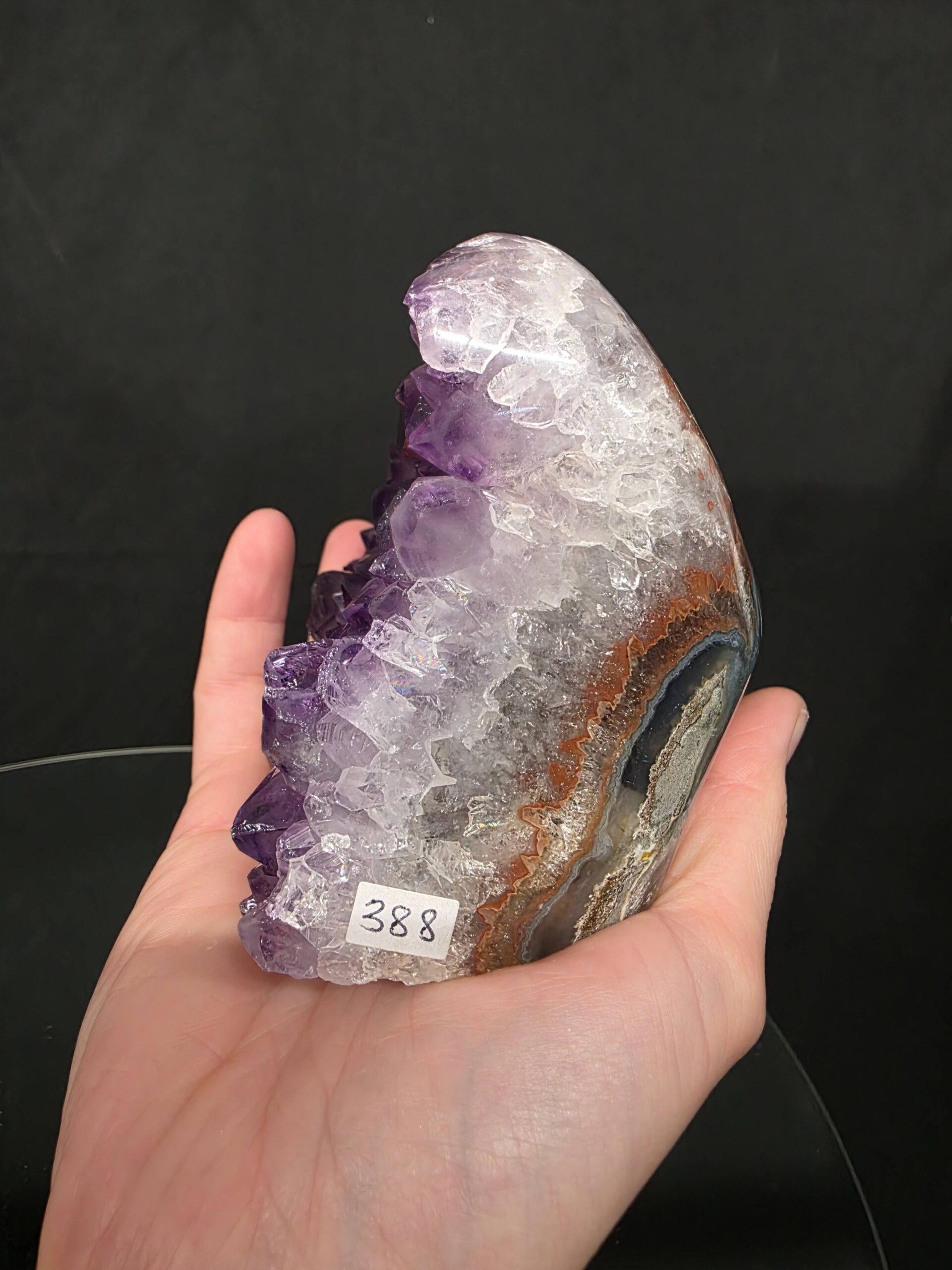 Premium High Grade Amethyst Druzy 388 Mini Geode Cluster Piece Cut Base 1.014g H9.5xW11xD8cm - Image 8