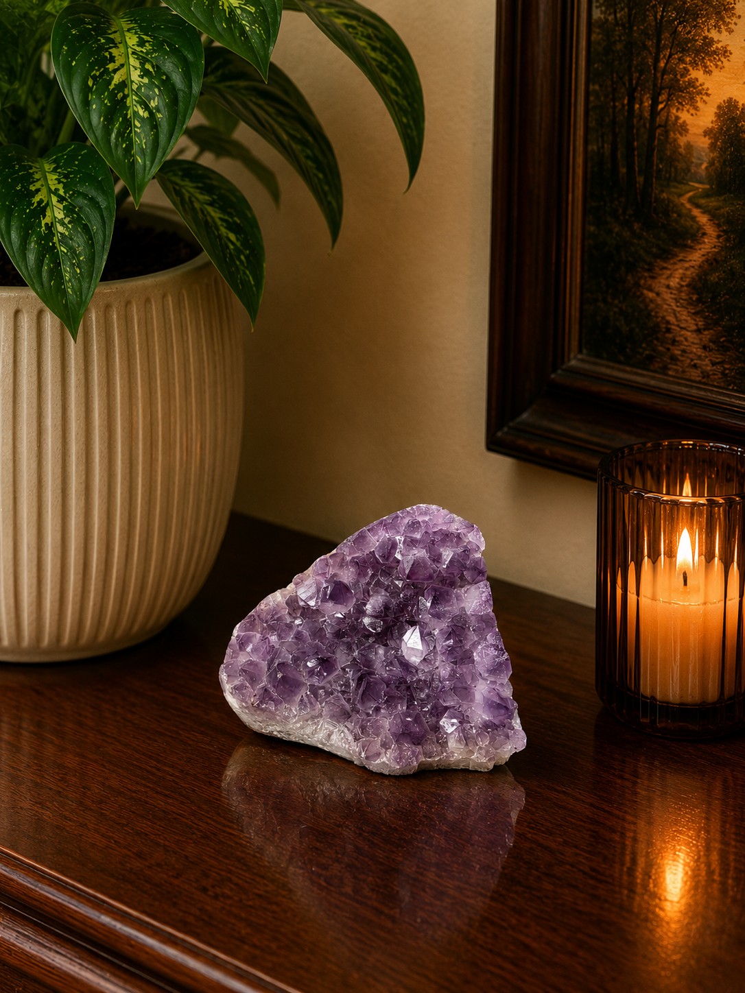 Premium High Grade Amethyst Druzy 388 Mini Geode Cluster Piece Cut Base 1.014g H9.5xW11xD8cm