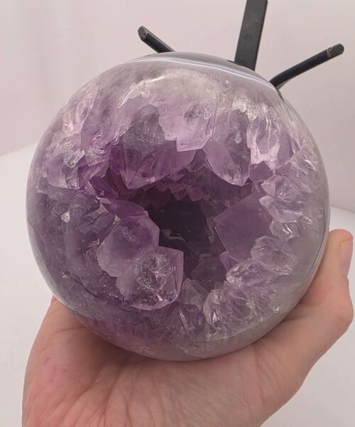 Large Amethyst Sphere 10, Premium Grade Purple Quartz Geode Crystal 1.676g – 10cm Diameter - Image 7