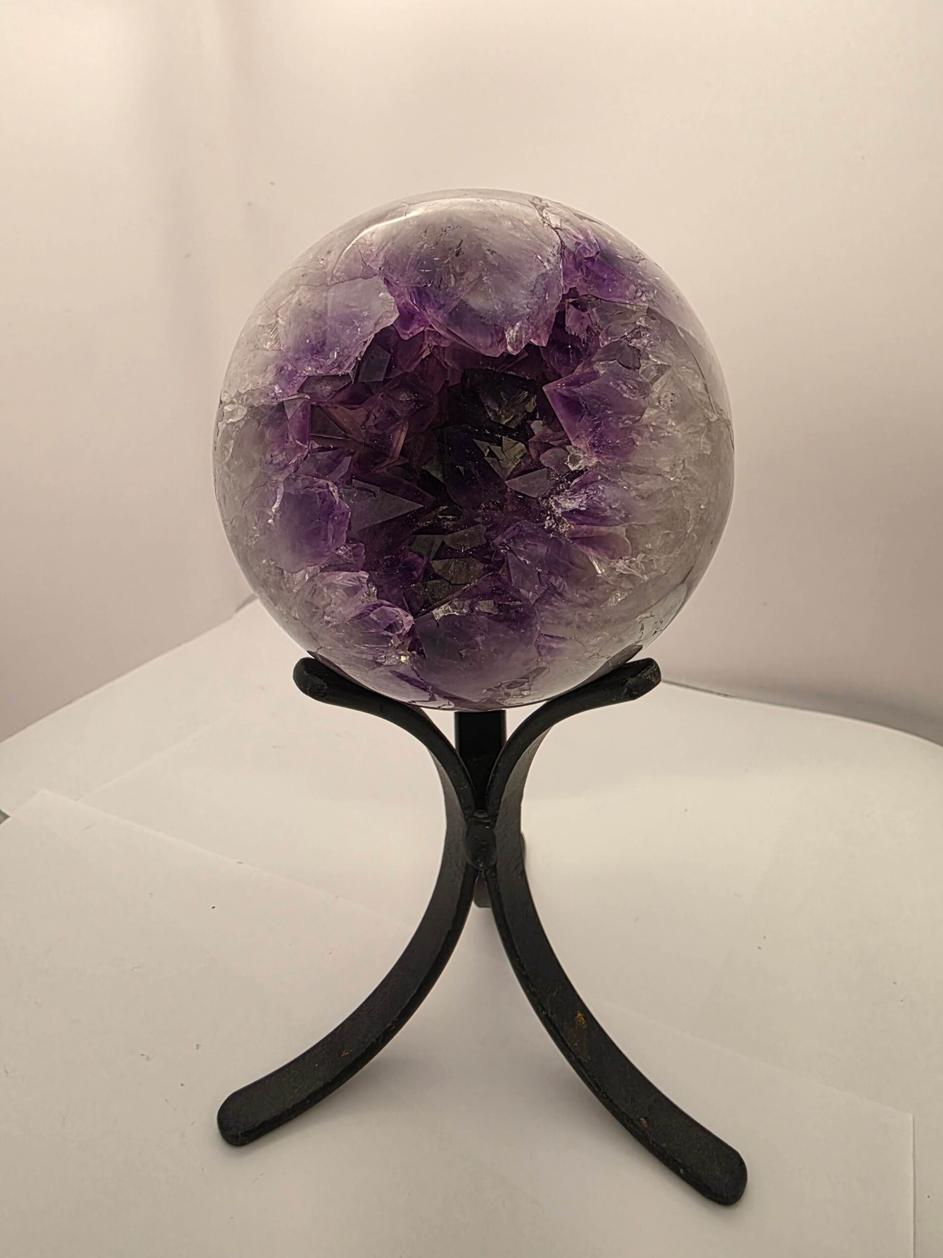 Large Amethyst Sphere 11, Premium Grade Purple Quartz Geode Crystal 1.648g – 10cm Diameter - Image 10