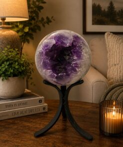 Large Amethyst Sphere 11, Premium Grade Purple Quartz Geode Crystal 1.648g – 10cm Diameter