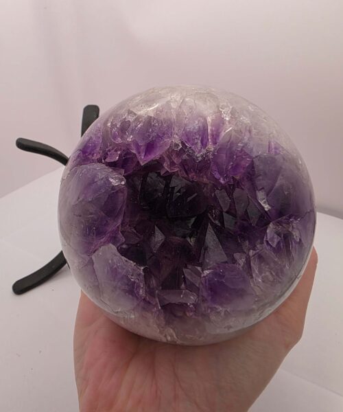 Large Amethyst Sphere 11, Premium Grade Purple Quartz Geode Crystal 1.648g – 10cm Diameter - Image 6