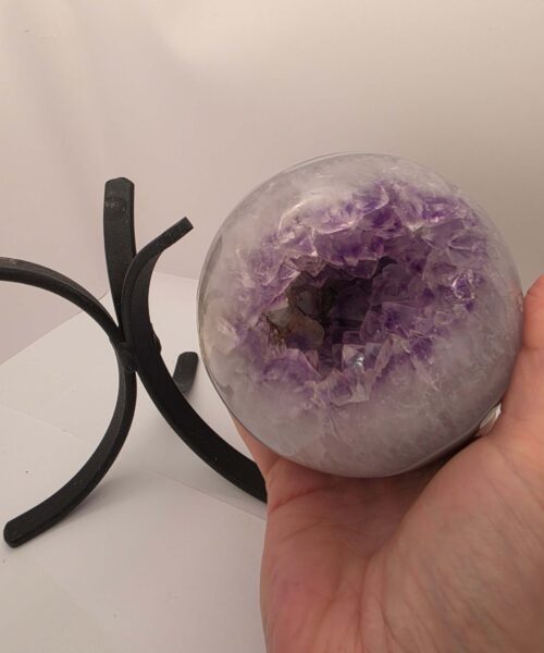 Large Amethyst Sphere 13, Premium Grade Purple Quartz Geode Crystal 1.502g – 10cm Diameter - Image 6