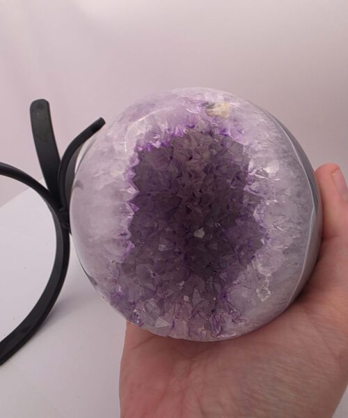 Large Amethyst Sphere 14, Premium Grade Purple Quartz Geode Crystal 1.146g – 9.5cm Diameter - Image 6