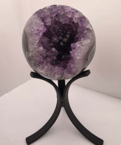 Large Amethyst Sphere 15, Premium Grade Purple Quartz Geode Crystal 1.187g – 9.5cm Diameter