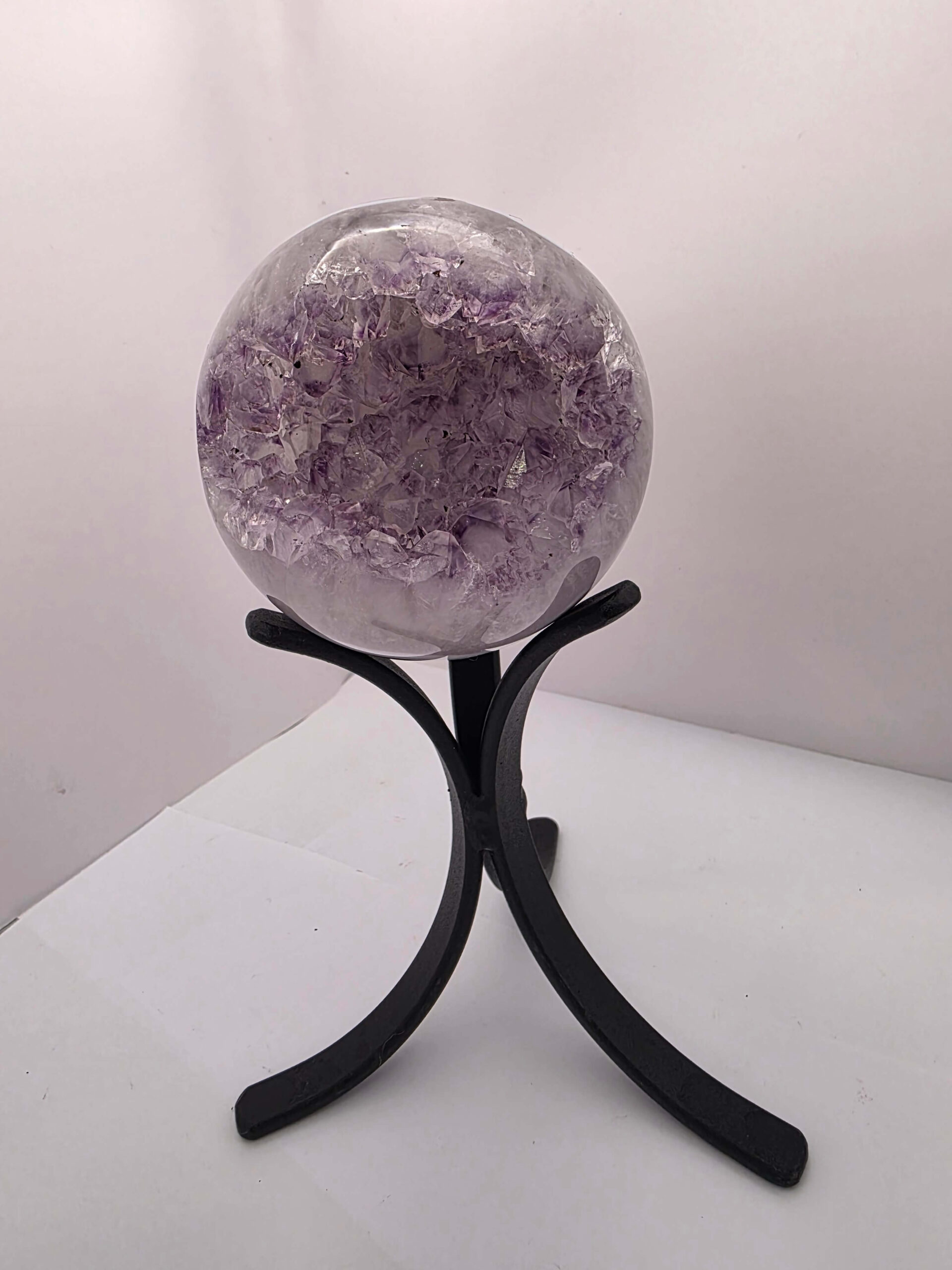 Large Amethyst Sphere 16, Premium Grade Purple Quartz Geode Crystal 1.046g – 9cm Diameter - Image 11