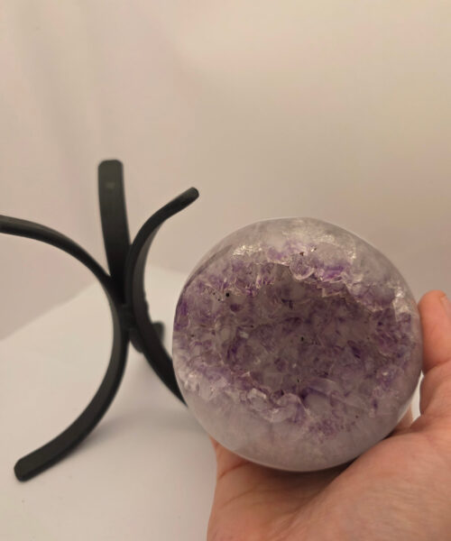 Large Amethyst Sphere 16, Premium Grade Purple Quartz Geode Crystal 1.046g – 9cm Diameter - Image 6