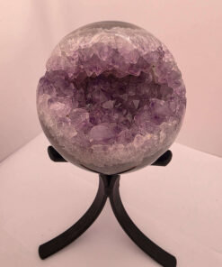 Large Amethyst Sphere 17, Premium Grade Purple Quartz Geode Crystal 1.051g – 8.5cm Diameter