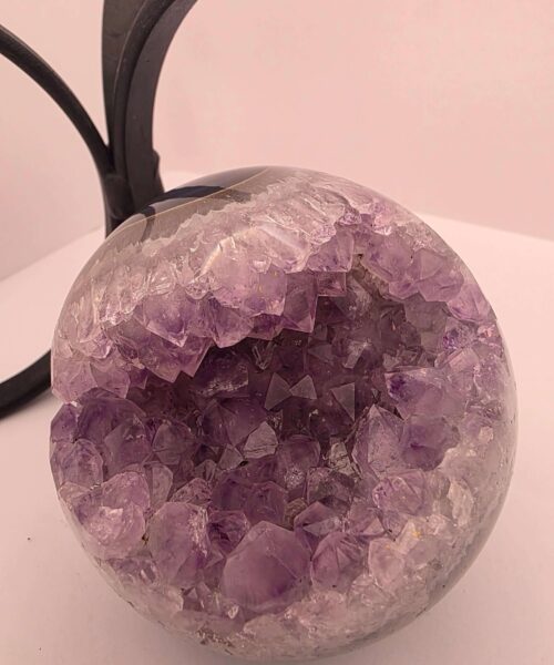 Large Amethyst Sphere 17, Premium Grade Purple Quartz Geode Crystal 1.051g – 8.5cm Diameter - Image 9