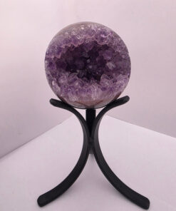 Large Amethyst Sphere 18, Premium Grade Purple Quartz Geode Crystal 902g – 8.5cm Diameter