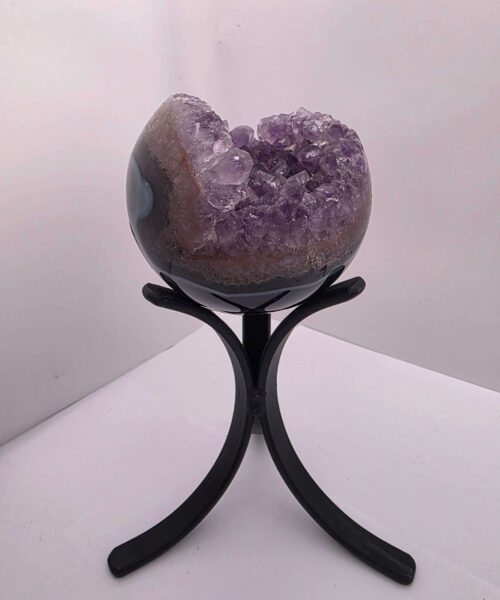 Alternative view of Large Amethyst Sphere 18, Premium Grade Purple Quartz Geode Crystal 902g – 8.5cm Diameter