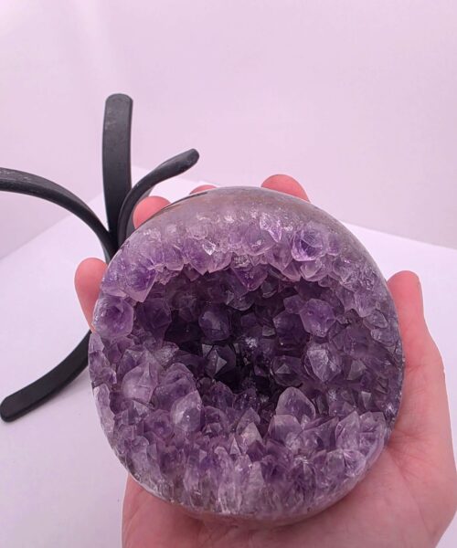 Large Amethyst Sphere 18, Premium Grade Purple Quartz Geode Crystal 902g – 8.5cm Diameter - Image 6