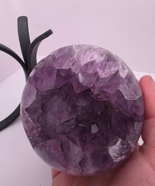 Large Amethyst Sphere 19, Premium Grade Purple Quartz Geode Crystal 1.017g – 8.5cm Diameter - Image 5