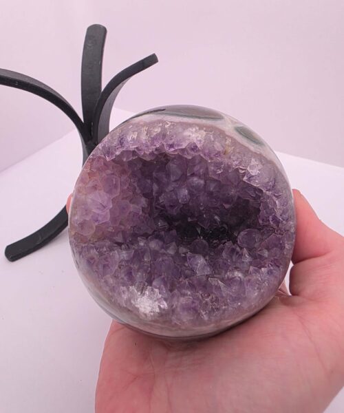 Large Amethyst Sphere 20, Premium Grade Purple Quartz Geode Crystal 919g – 8.5cm Diameter - Image 6