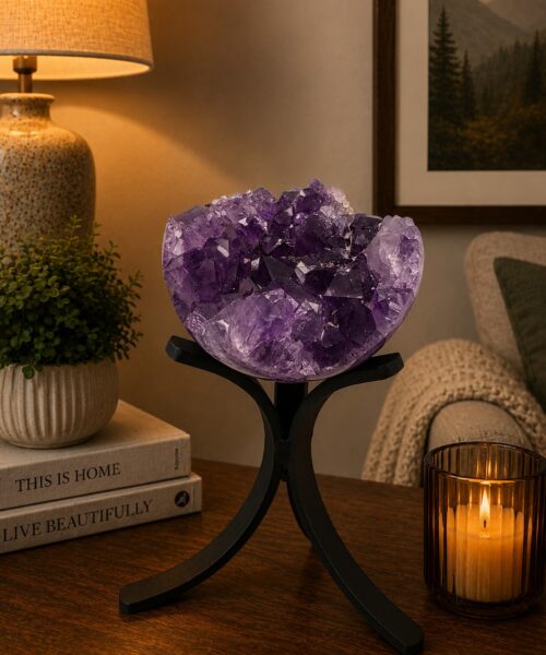 Large Amethyst Sphere 21, Premium Grade Purple Quartz Geode Crystal 592g – 8cm Diameter