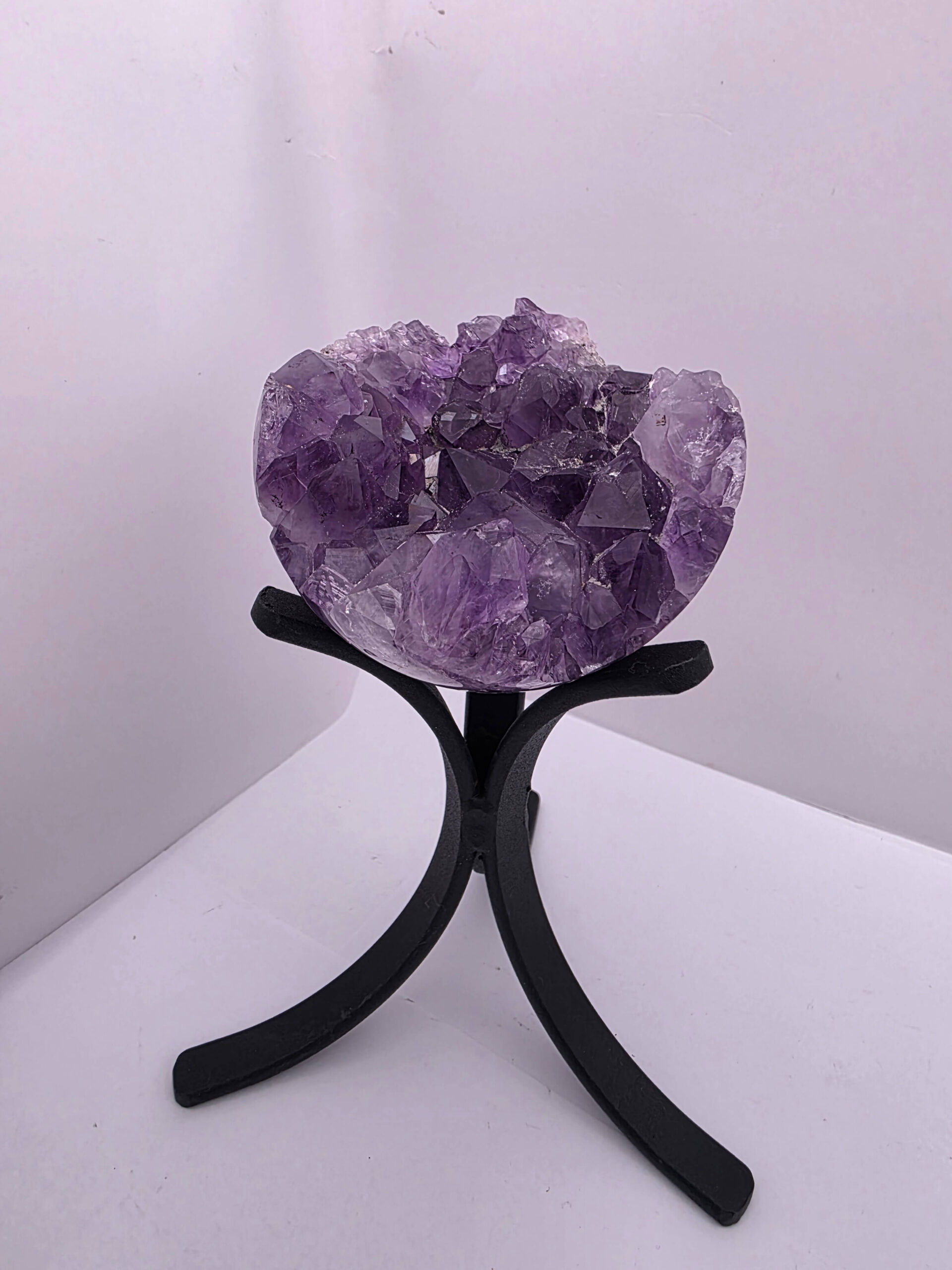 Large Amethyst Sphere 21, Premium Grade Purple Quartz Geode Crystal 592g – 8cm Diameter - Image 10