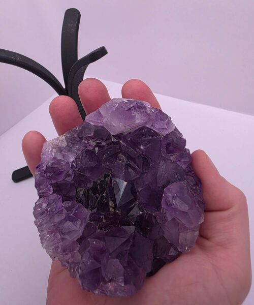 Large Amethyst Sphere 21, Premium Grade Purple Quartz Geode Crystal 592g – 8cm Diameter - Image 6