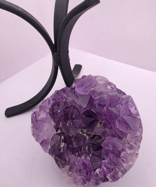 Large Amethyst Sphere 21, Premium Grade Purple Quartz Geode Crystal 592g – 8cm Diameter - Image 9