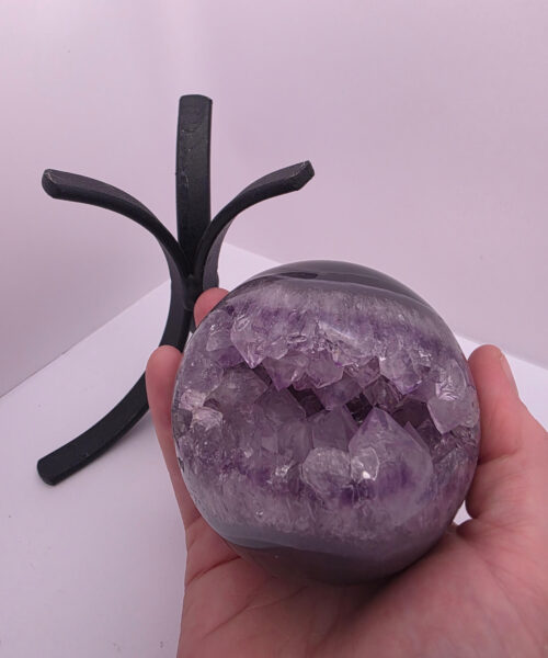 Large Amethyst Sphere 22, Premium Grade Purple Quartz Geode Crystal 869g – 8cm Diameter - Image 6