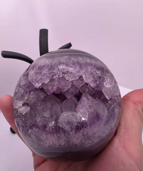 Large Amethyst Sphere 22, Premium Grade Purple Quartz Geode Crystal 869g – 8cm Diameter - Image 7