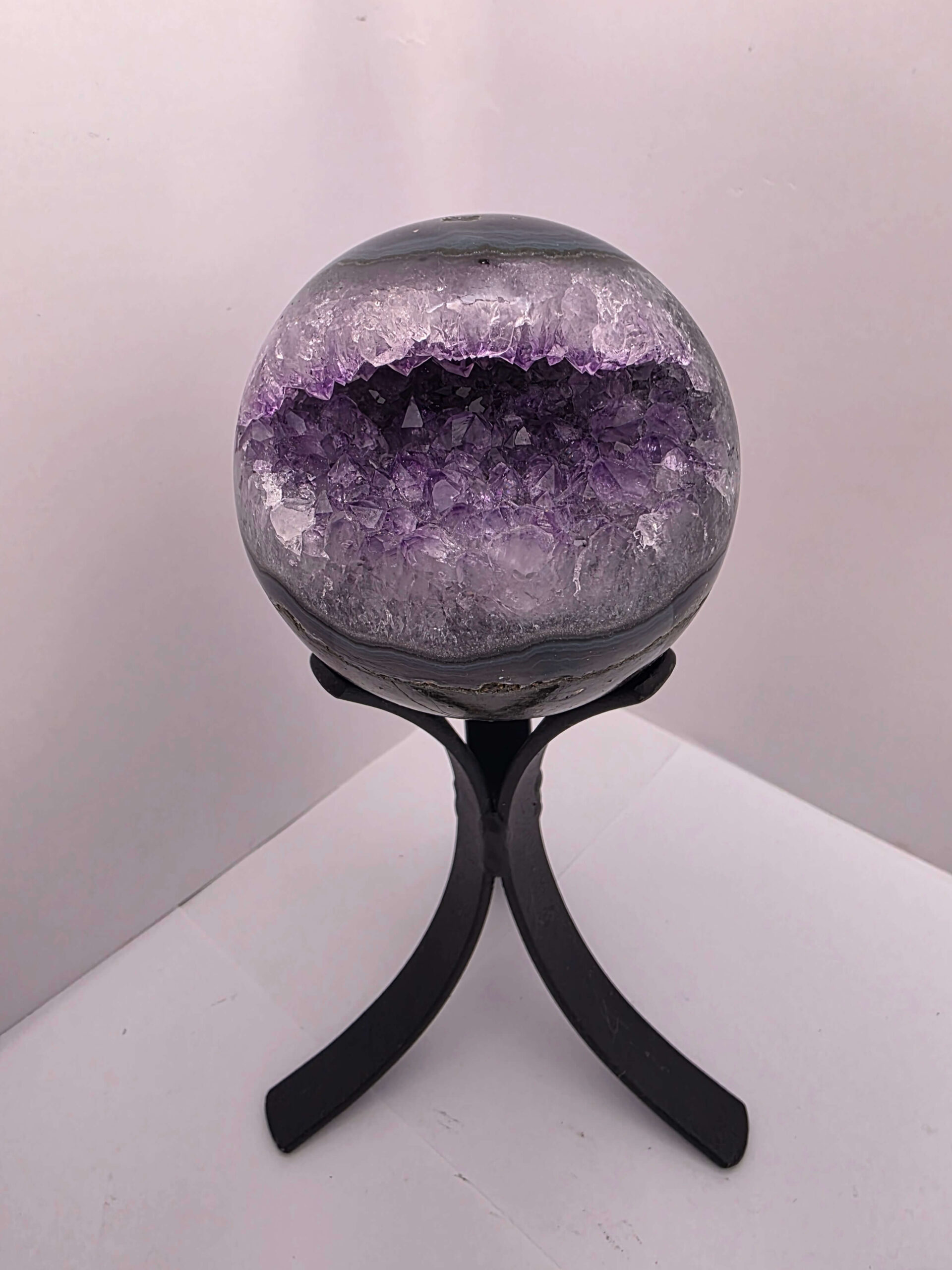 Large Amethyst Sphere 23, Premium Grade Purple Quartz Geode Crystal 523g – 7cm Diameter - Image 10