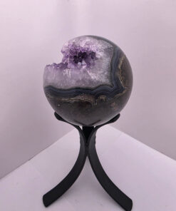 Alternative view of Large Amethyst Sphere 23, Premium Grade Purple Quartz Geode Crystal 523g – 7cm Diameter