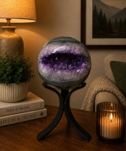 Large Amethyst Sphere 23, Premium Grade Purple Quartz Geode Crystal 523g – 7cm Diameter