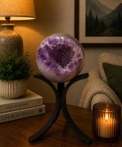 Large Amethyst Sphere 24, Premium Grade Purple Quartz Geode Crystal 507g – 6cm Diameter