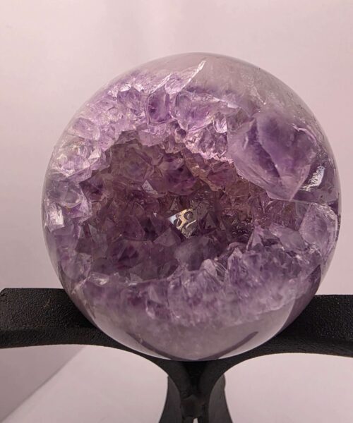 Large Amethyst Sphere 24, Premium Grade Purple Quartz Geode Crystal 507g – 6cm Diameter - Image 5