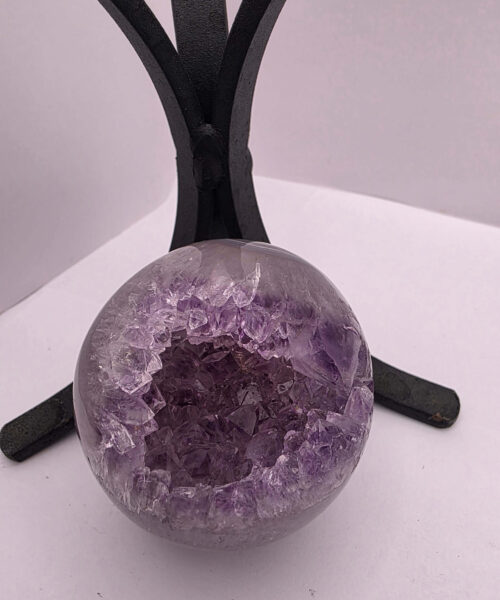 Large Amethyst Sphere 24, Premium Grade Purple Quartz Geode Crystal 507g – 6cm Diameter - Image 9