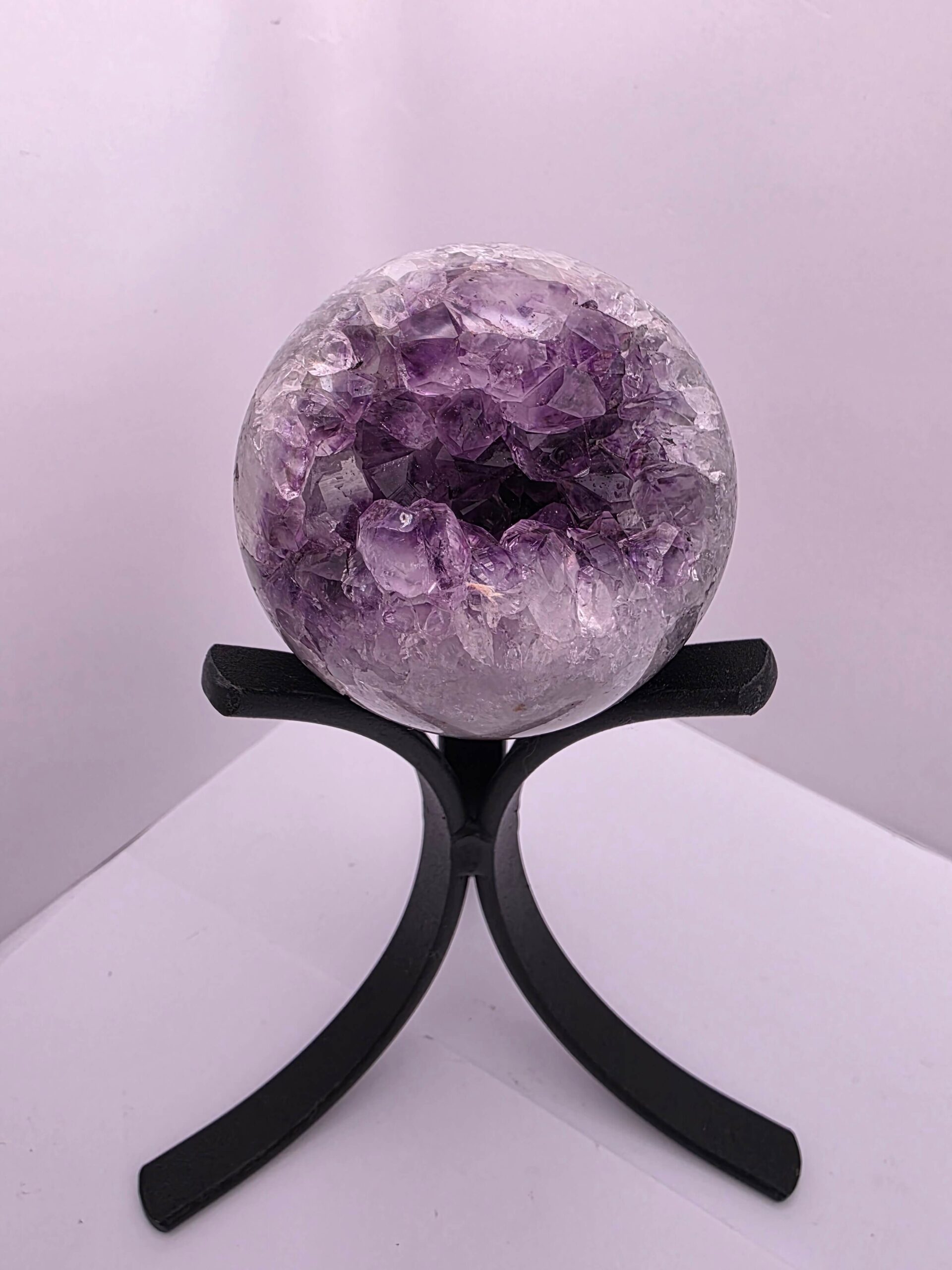 Large Amethyst Sphere 25, Premium Grade Purple Quartz Geode Crystal 593g – 6.5cm Diameter - Image 10